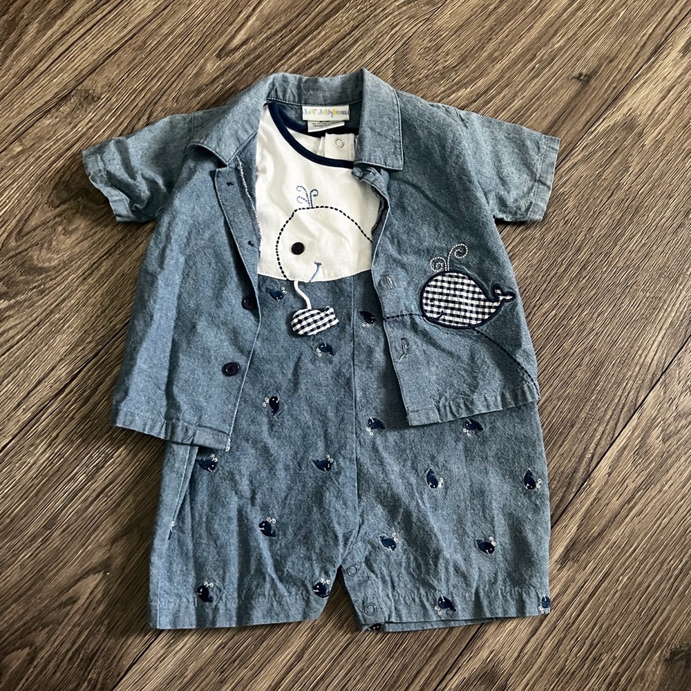 Whale romper set